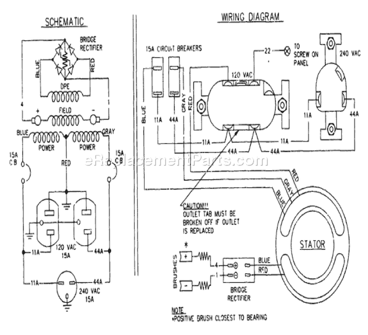 Page B Diagram and Parts List for 9332-0  Briggs and Stratton Generator